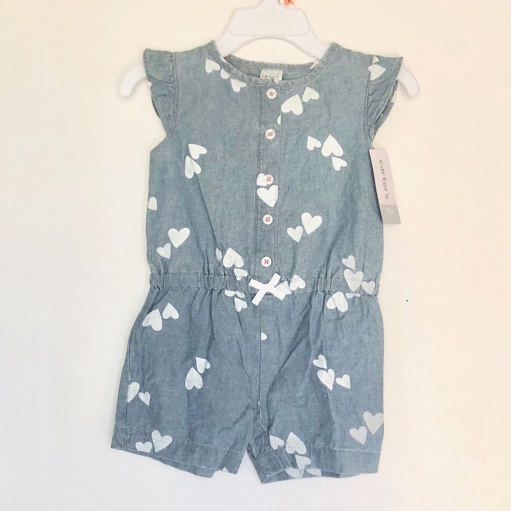 NWT Carter's Baby Blue Romper 12 Months